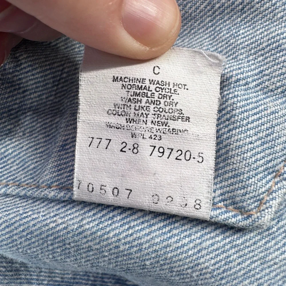 Vintage 80s Levis Trucker Jacket Mens L 70507 0208 Blue Acid Wash Made In USA - Picture 4 of 10